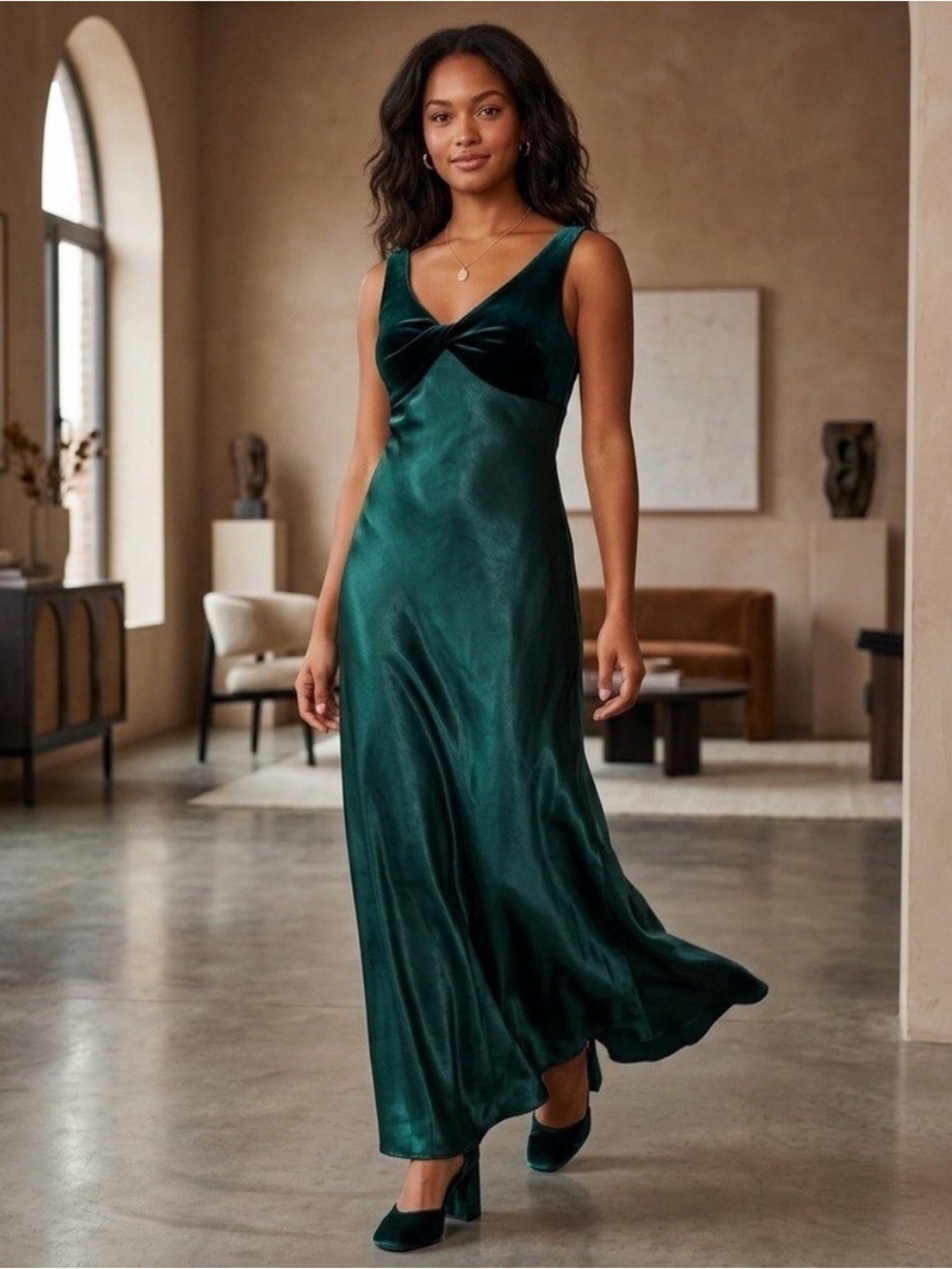 Vintage 90s y2k niki livas velvet Satin Dress